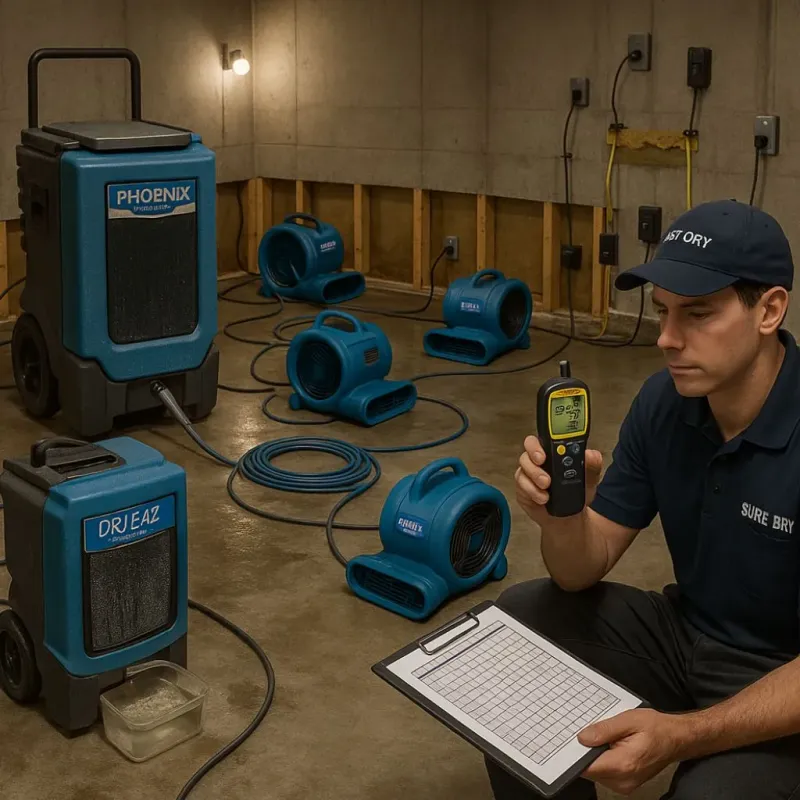 Structural Drying and Dehumidification process in Warm Mineral Springs, FL